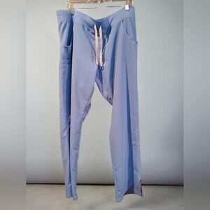 Figs Scrub Pants Light Blue Technical Solutions Pockets Drawstring XL Tall